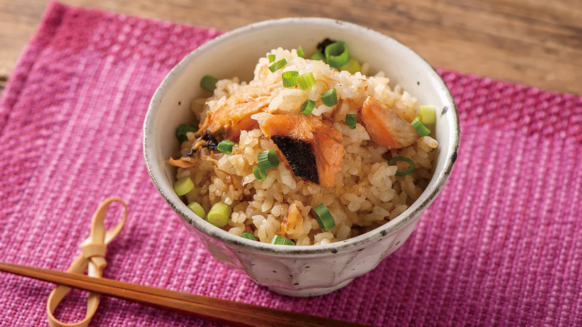 出汁香る七味なめ茸の炊き込みご飯